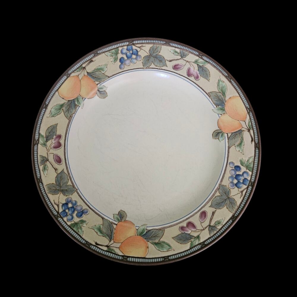 Mikasa Intaglio Garden Harvest CAC29 Salad Plates Set of 4 Fruit Border